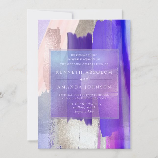 Invitation PixDezines Aquarelle Swatch Violet Lilac Lavender (Devant)