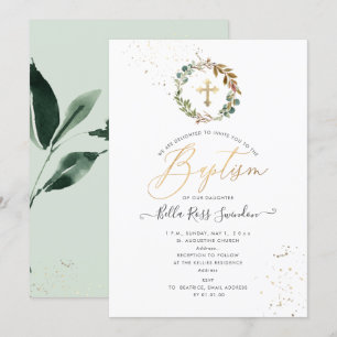Invitation PixDezines Aquarelle Verdure Wreath