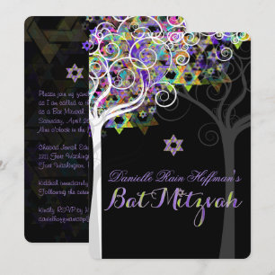 Invitation PixDezines arbre de vie Bat mitzvah