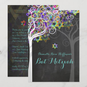 Invitation PixDezines arbre de vie Bat mitzvah/tableau de bor