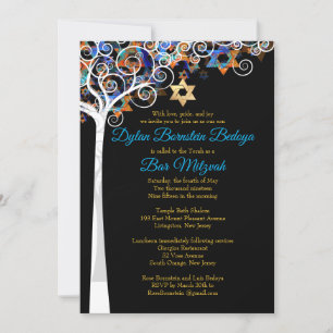 Invitation PixDezines arbre de vie mitzvah/do-it-yourself arr