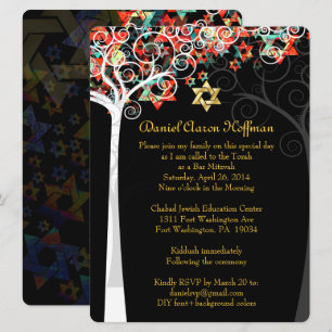 Invitation PixDezines arbre de vie mitzvah/do-it-yourself arr