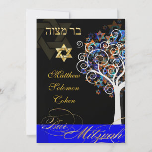Invitation PixDezines arbre de vie mitzvah/do-it-yourself cou