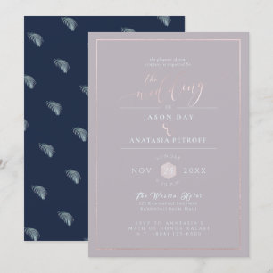 Invitation PixDezines Argent Palm Fronds, Partie d'engagement