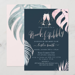 Invitation PixDezines Argent Palms Brunch+Bubbly