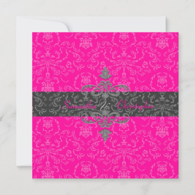 Invitation PixDezines Arianna Damask, do-it-yourself couleur, (Devant)