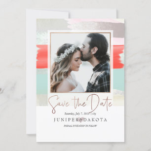 Invitation PixDezines Art Moderne, Sage+Coral