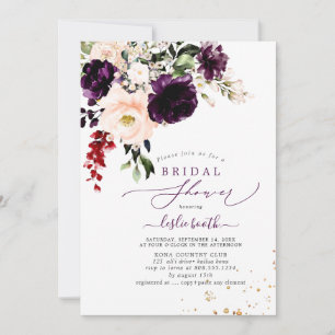 Invitation PixDezines Autumn Blush Eggplant H2 Flowers