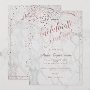 Invitation PixDezines Bachelorette Weekend Faux Rose Gold