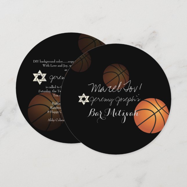 Invitation PixDezines Barre de basket Mitzvah/do-it-yourself  (Devant / Derrière)