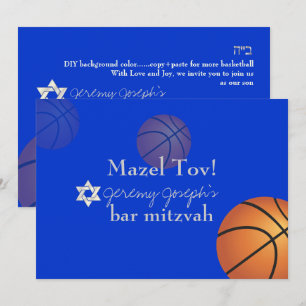 Invitation ✡ PixDezines Basketball Bar Mitzvah/DO-IT-YOURSELF