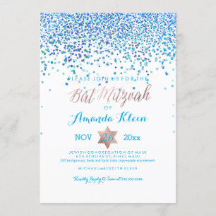 Invitation PixDezines Bat mitzvah/Blue/Aqua/Turquoise/Confett
