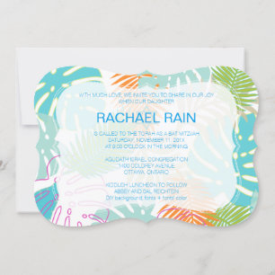 Invitation PixDezines bat mitzvah de forêt tropicale/luau