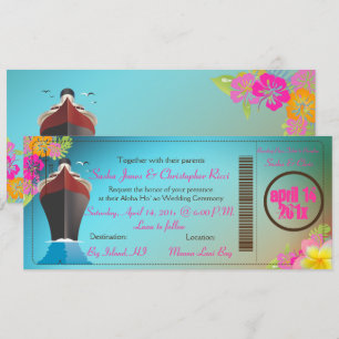 Invitation PixDezines Bateau d'embarquement/Bateau d'amour/Ba