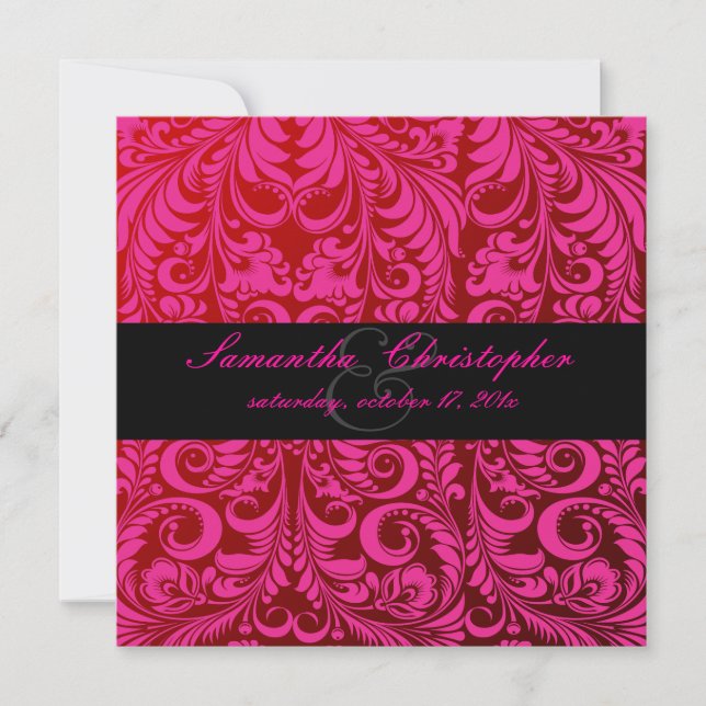 Invitation PixDezines Bellissimo Damask Vintage (Devant)