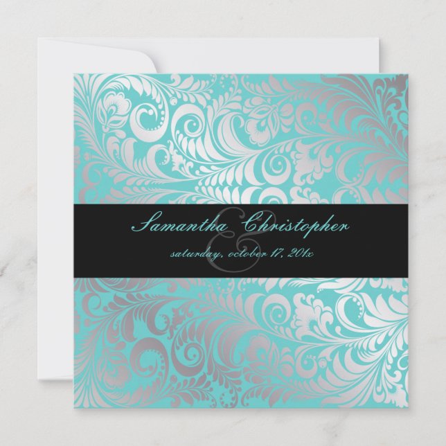 Invitation PixDezines Bellissimo Damask Vintage (Devant)