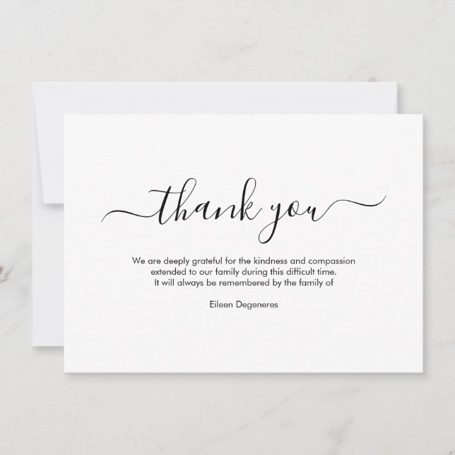 Invitation PixDezines Bereavement Merci, après funérailles da (Devant)