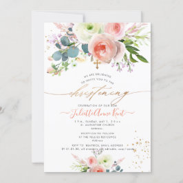 Invitation PixDezines Blush Aquarelle Peonies Christening