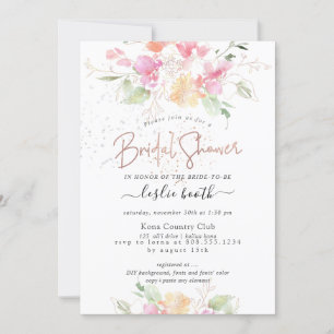 Invitation PixDezines Blushing Romance Sweetpea Fête des mari