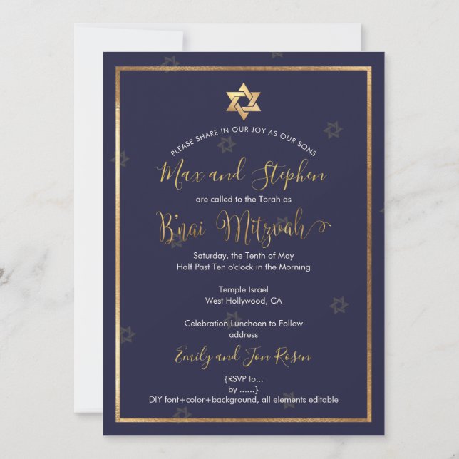 Invitation PixDezines Bnai Mitzvah Photo (Dos)
