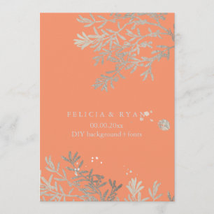 Invitation PixDezines Branches d'olivier/Faux Argent/do-it-yo