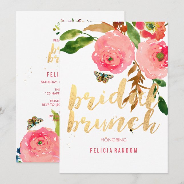 Invitation PixDezines Bridal Brunch/do-it-yourself Arrière -  (Devant / Derrière)