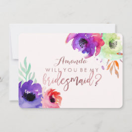 Invitation PixDezines Bridesmaid/Floral/Aquarelle/Rose