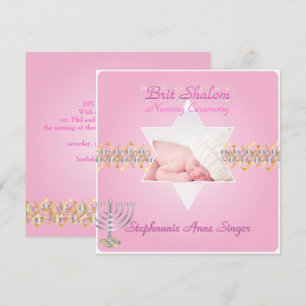Invitation PixDezines brit shalom/cadre photo+étoiles