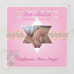 Invitation PixDezines brit shalom/cadre photo+étoiles