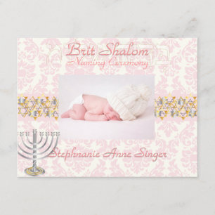 Invitation PixDezines brit shalom/cadre photo+étoiles/couleur