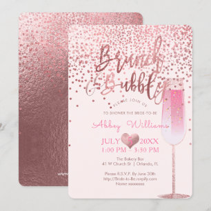 Invitation PixDezines Brunch N Bubbly/Rose Gold/Confetti