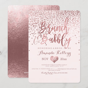 Invitation PixDezines Brunch N Bubbly/Rose Gold Confetti