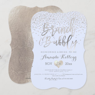 Invitation PixDezines Brunch N Bubbly/Silver Confetti