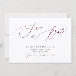 Invitation PixDezines Burgundy Elegant Script Enregistrer la 