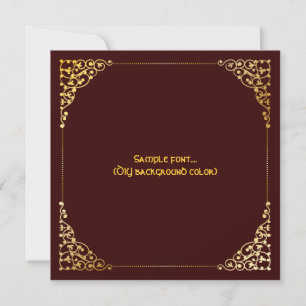 Invitation PixDezines cadre en filigree/fausse or/couleurs do
