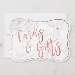 Invitation PixDezines Cartes+Cadeaux Marbre+Panneau Rose Or/T