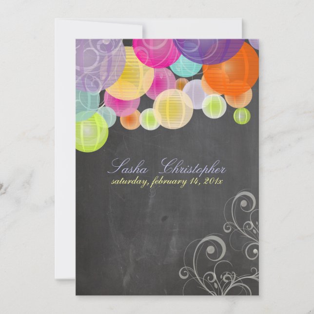Invitation PixDezines chalkboard+fiesta lanterns (Devant)