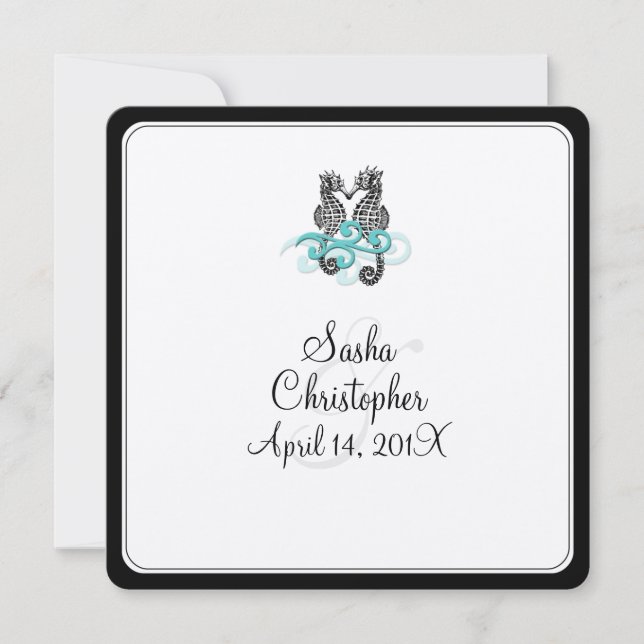 Invitation PixDezines, cheval de mer/do-it-yourself arrière - (Devant)