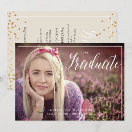 Invitation PixDezines Classy Faux Gold Confetti Graduation