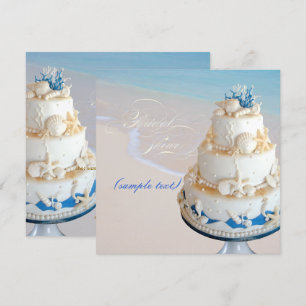 Invitation PixDezines Coquillages Gâteau/Fête de l'mariée