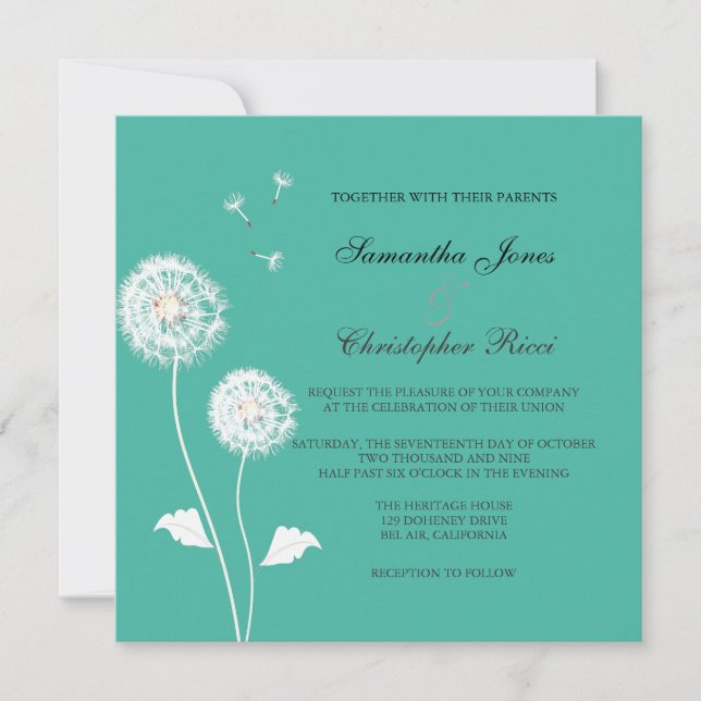 Invitation PixDezines Dandelions, do-it-yourself couleurs arr (Devant)