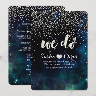 Invitation PixDezines Dark Sky/dazzled/faux silver/NASA Space