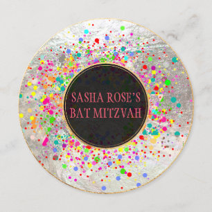 Invitation PixDezines Dazzled/Spectres de néon/Bat mitzvah