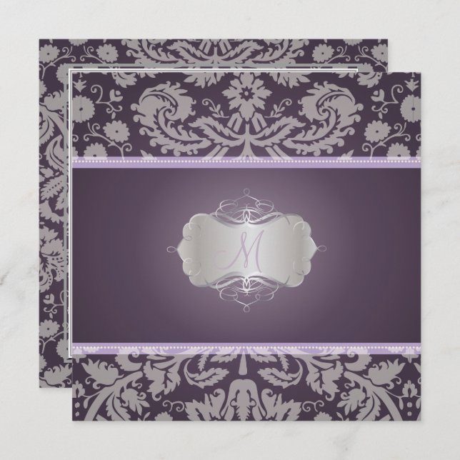 Invitation PixDezines DESIREE DAMASK/DO-IT-YOURSELF arrière - (Devant / Derrière)