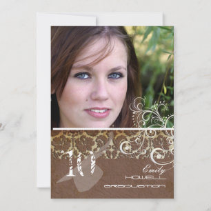 Invitation PixDezines Desiree Damask+Swirls Graduation