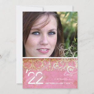 Invitation PixDezines Desiree Damask/Vintage+rose