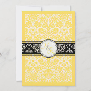 Invitation PixDezines dessiner damask/buttercup jaune