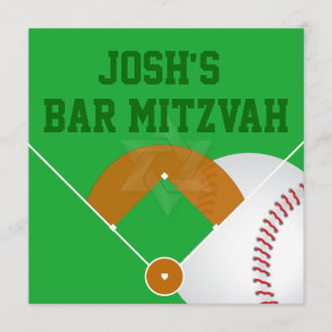 Invitation PixDezines ✡ Diamant de Baseball/ Bar Mitzvah