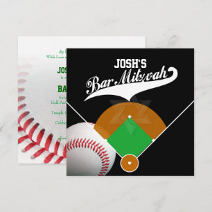 Invitation PixDezines ✡ Diamant de Baseball/ Bar Mitzvah
