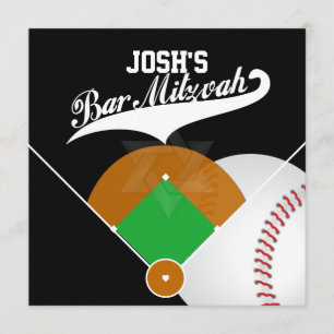 Invitation PixDezines ✡ Diamant de Baseball/ Bar Mitzvah